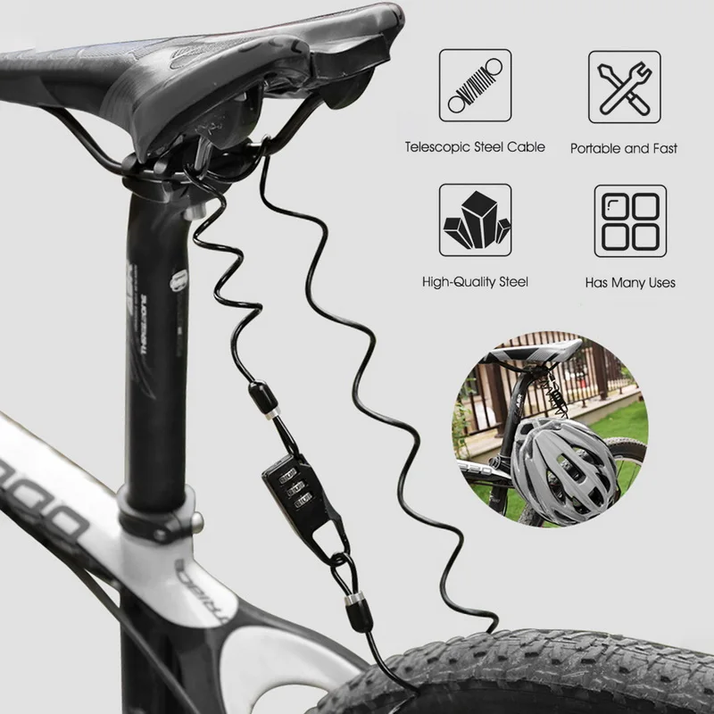 Горячие Велосипедные замки пароль устройство защиты от краж прочный 3 номер