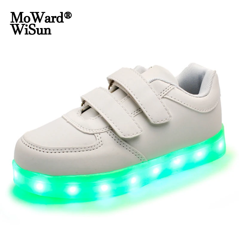 

Size 25-35 LED Shoes for Kids Girls Boys USB Charge Glowing Lighted Shoes Kids Shoes with Lights Luminous Sneakers for Children