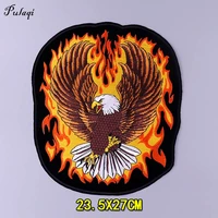 punk eagle large embroidery patch iron on clothing stickers diy flame thermal stickers for clothes jackets big patches applique