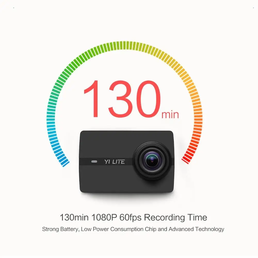 YI Lite экшн камера Sports 16MP настоящий 4K со встроенным WI FI 2 дюймов ЖК дисплей Экран 150