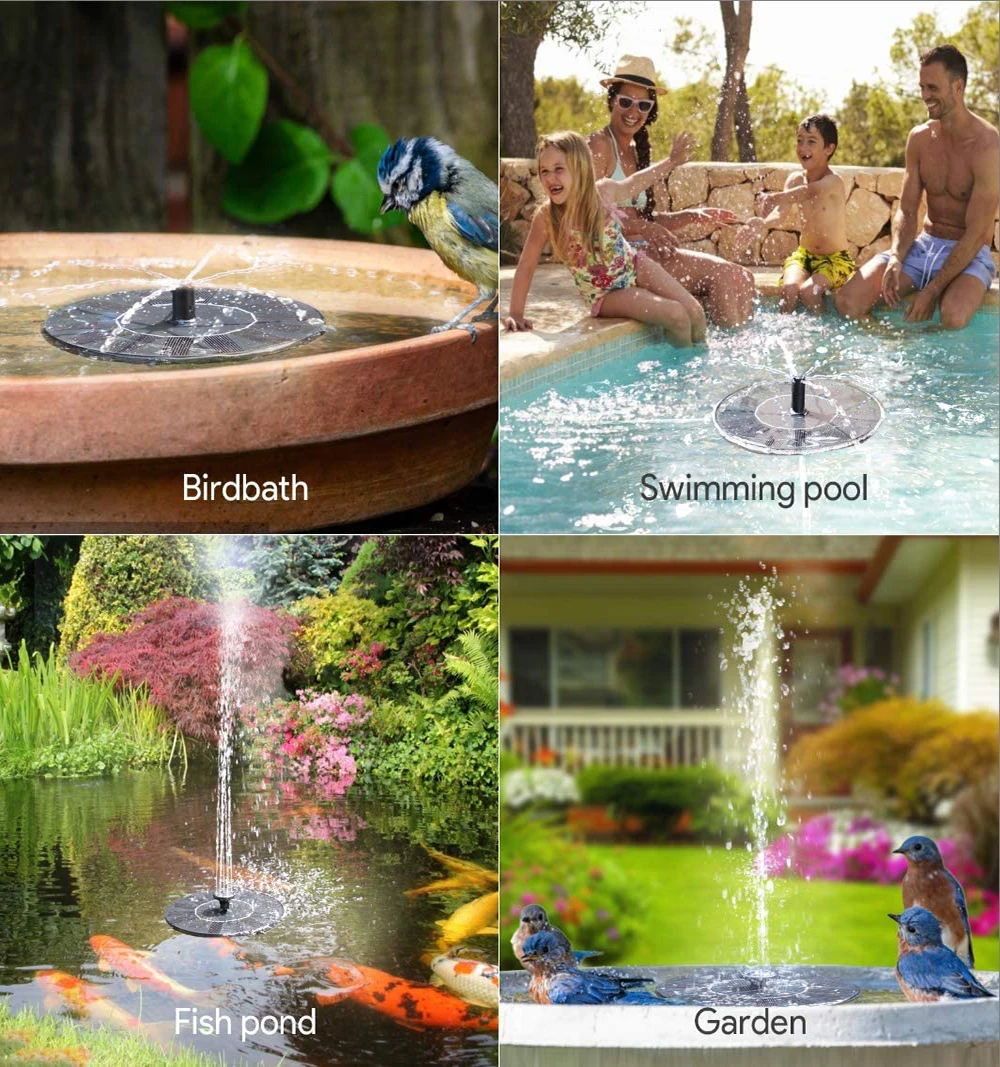 

Outdoor Solar Powered Floating Water Fountain Pump For Garden Pound Pool Decor