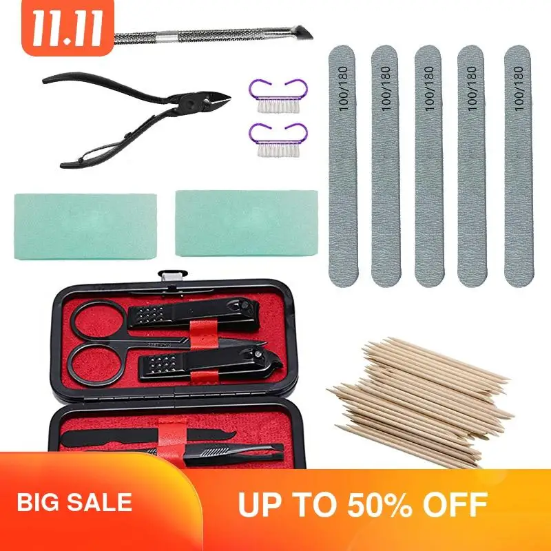 

Nail Stick Removal Cuticle Manicure Tool Set Fast Polishing Cleaning Brush Nail File Clipper Pusher Cleaning Brush HIAISB