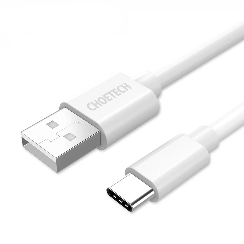 White CHOETECH usb type-C кабель USB C(USB-A папа-тип-c папа) кабель для передачи данных для samsung Galaxy S8 для Nexus 5X6 P кабели для зарядки - Цвет: White