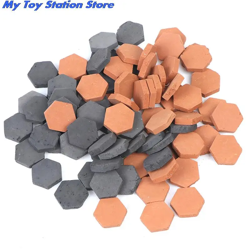 

40 шт. 1/16 масштаб моделирование миниатюрная Шестигранная модель красного кирпича игрушка