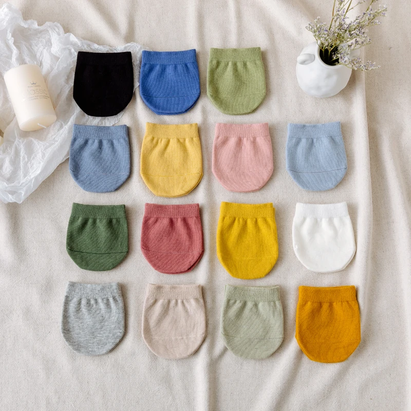 3 пар/упак. яркие цвета носки тапочки женские хлопковые невидимые Нескользящие