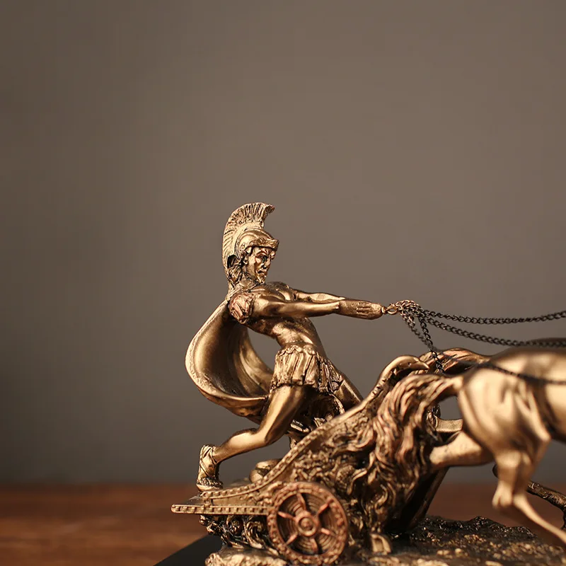 

2021 Abstract Vintage Rome Chariot Figurines Fairy Garden Miniatures Ornaments Office Decoration Modern Art Statues Decoration