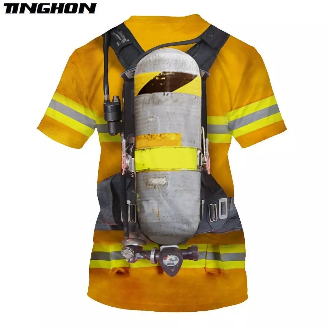 Футболка для косплея пожарная с 3D принтом летние топы мужчин и женщин