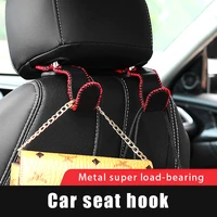 leather car rear seat hidden hook back seat hidden car seat hanger multi function storage ornaments car interior accessories
