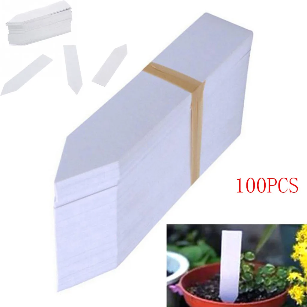 

30# 100 Pcs Plastic Plant Seed Labels Pot Marker Nursery Garden Stake Tags 10cm x2cm Plant Name Marking Garden Supplies
