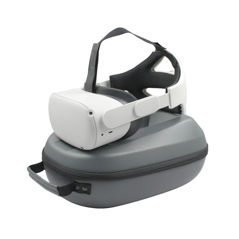 

Сумка для хранения из ПУ кожи 2 в 1 и регулируемый удобный ремешок для головы для Oculus Quest 2, защитный чехол для переноски VR