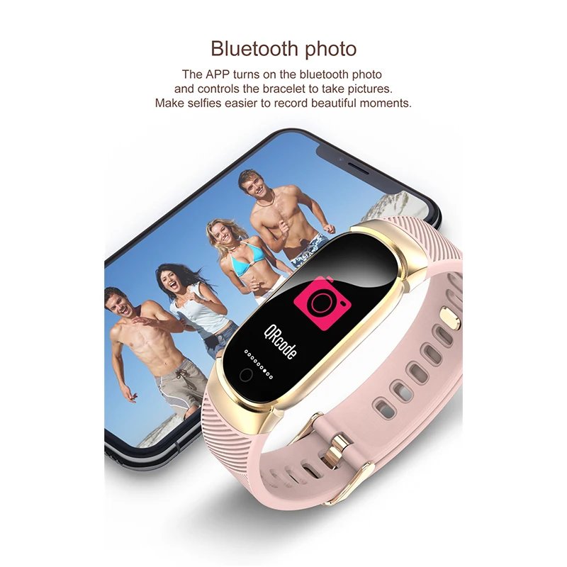 

New Sports Waterproof Smart Watch Women Smart Bracelet Band Bluetooth Heart Rate Monitor Fitness Tracker Smartwatch Metal Case