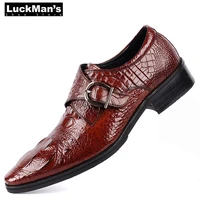 mens derby shoes business loafers gentleman fashion dress shoe faux crocodile pattern leather big size 38 48