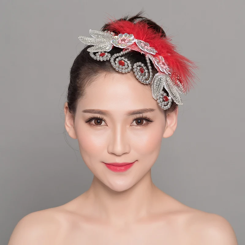 Головной убор для танцев головной перо цветок Янко аксессуары волос| |