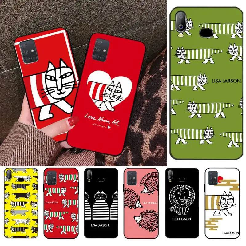 

YJZFDYRM LISA LARSON brand cat TPU Soft Phone Case For Samsung Galaxy A01 A11 A31 A81 A10 A20 A30 A40 A50 A70 A80 A71 A91 A51