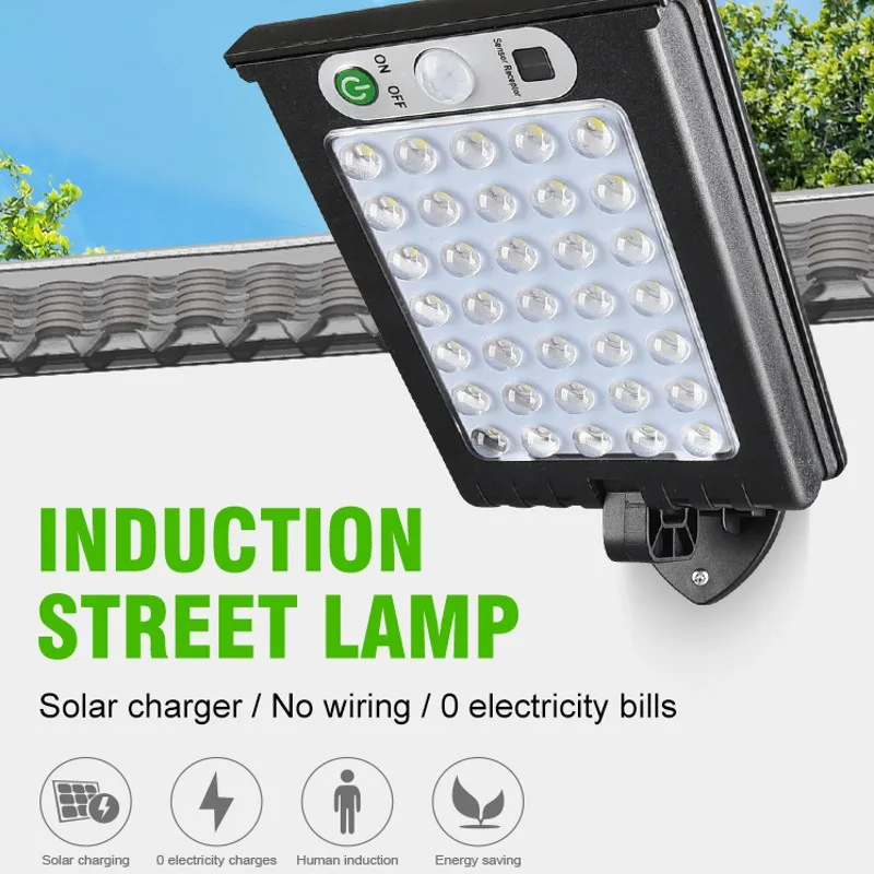 

Светодиодный уличный фонасветильник на солнечной батарее, с датчиком движения, 3,7 в