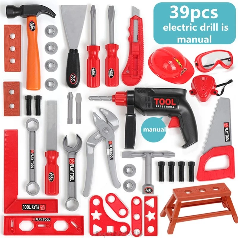 

Kids Toolbox Kit Educational Simulation Repair Tools Drill Plastic Game Learning Engineering Puzzle Toys O29 20 Dropshipping