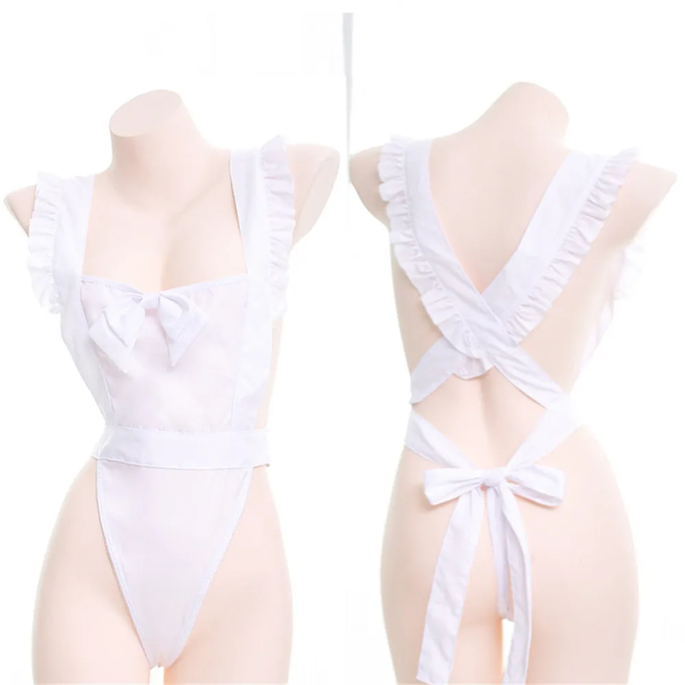 Лидер продаж белый купальник горничной из аниме костюмы для косплея