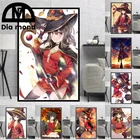 Алмазная живопись сделай сам Konosuba Megumin, полная вышивка, вышивка крестиком, милая девушка, японское аниме, мозаика, искусство, домашний декор