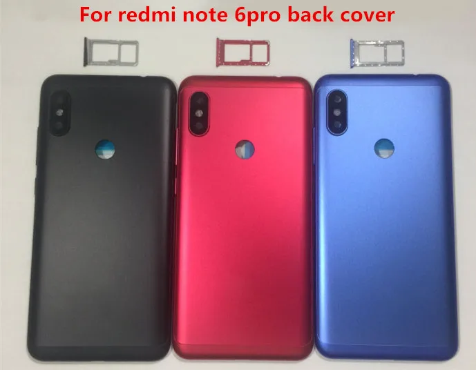 Задняя крышка Замена батареи задняя с боковыми клавишами для Xiaomi Redmi Note 6 Pro sim