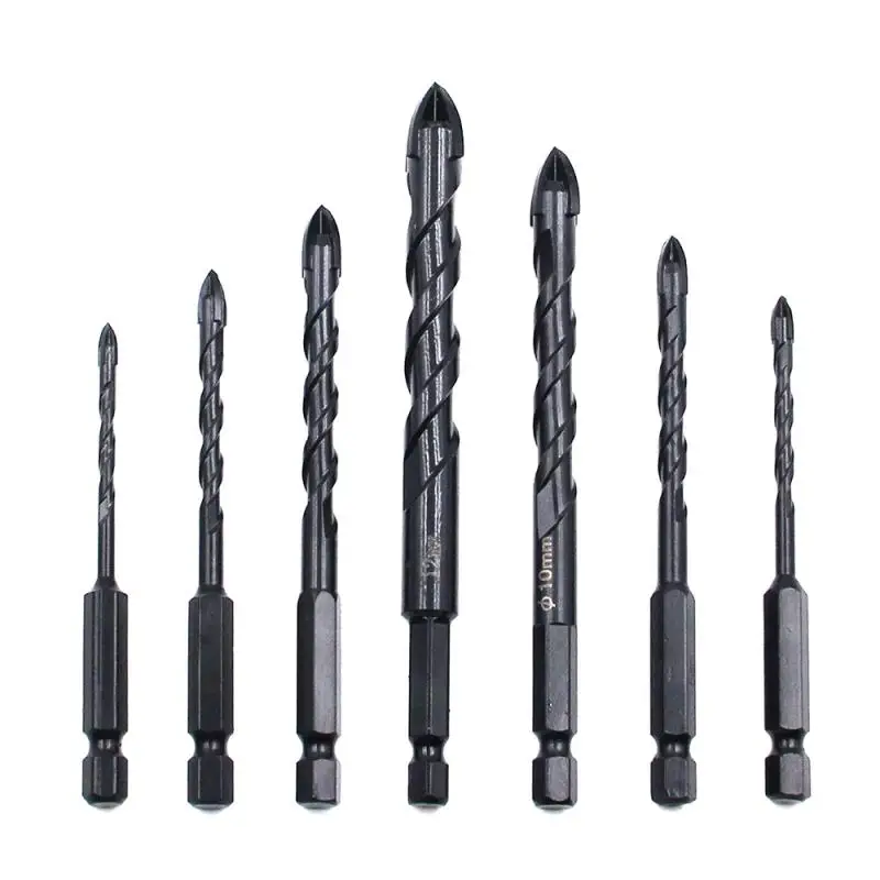 

Cross Hex Tile Bits Glass Ceramic Concrete Hole Opener Alloy 1/4" Hex Shank Drill Bits 3-12mm Drill Tools for Wall Ceramic Tiles