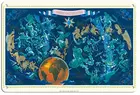 Металлический жестяной знак Люсьен Буше, иллюстрированная карта созвездий зодиака