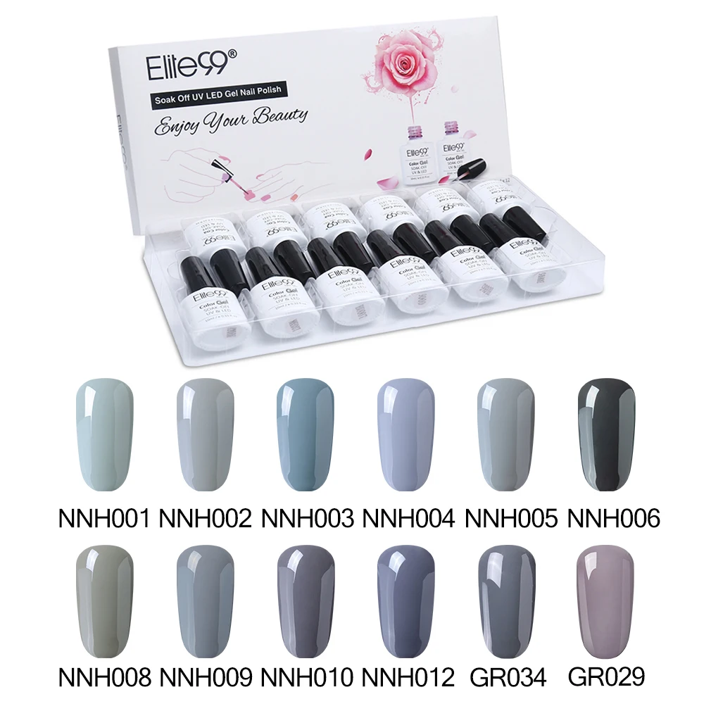 Elite99 12 Pieces/lot UV Gel Nail Polish 10ml Semi Permanent Gellak With Gift Box Soak Off DIY Art Varnish | Красота и здоровье
