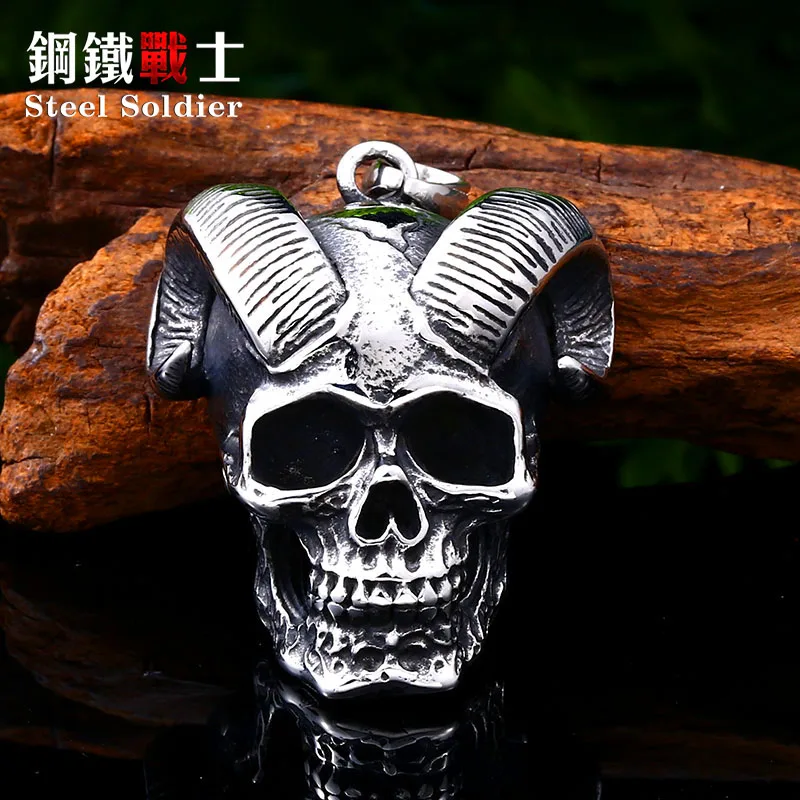 Ожерелье с подвеской в виде головы козы из нержавеющей стали | Украшения и