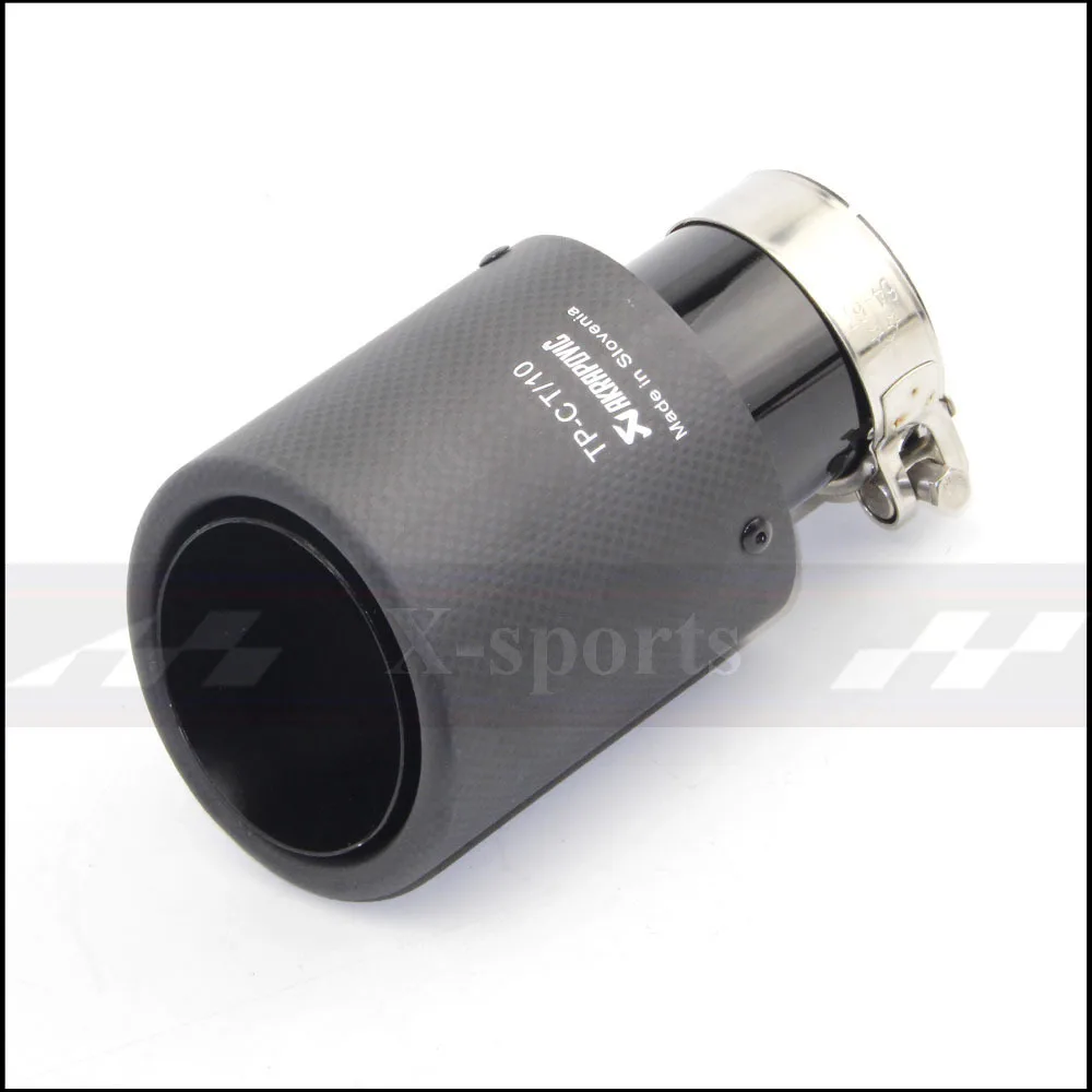 Akrapovic углеродное волокно Матовый Автомобиль Стайлинг выхлопная система глушитель наконечник трубы обжимной Универсальный черный отделка из нержавеющей стали