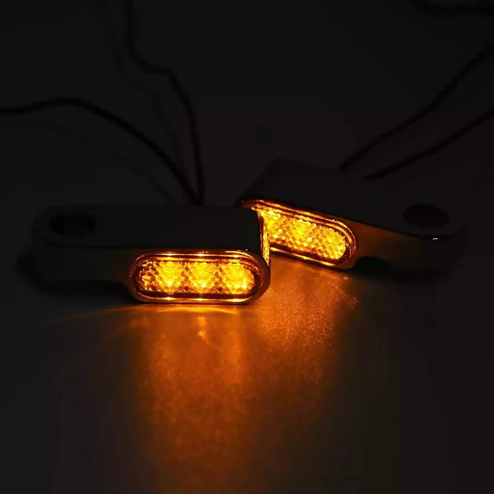 

2PCS 3/6LED Motorcycle Signal Lamp Indicators Amber Mini LED Turn Signal Light Handlebar Blinker for Cafe Racer Scooter Motobike
