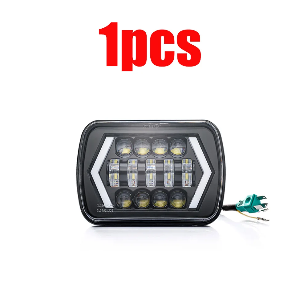 1pcs 1 шт. светодиодные фары светодиодный фонарь для jeep Cherokee XJ фара jeep wrangler yj angel eyes DRL H4 светодиодный квадратные фары для 86-95 светодиодный свет фара светодиодная - Цвет: 1pcs
