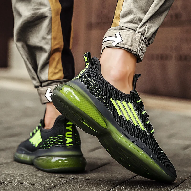 

New 2021 Men Running Shoes Breathable Outdoor Sports Shoes Lightweight Mesh Sneakers Comfortable Athletic Training Footwear 46