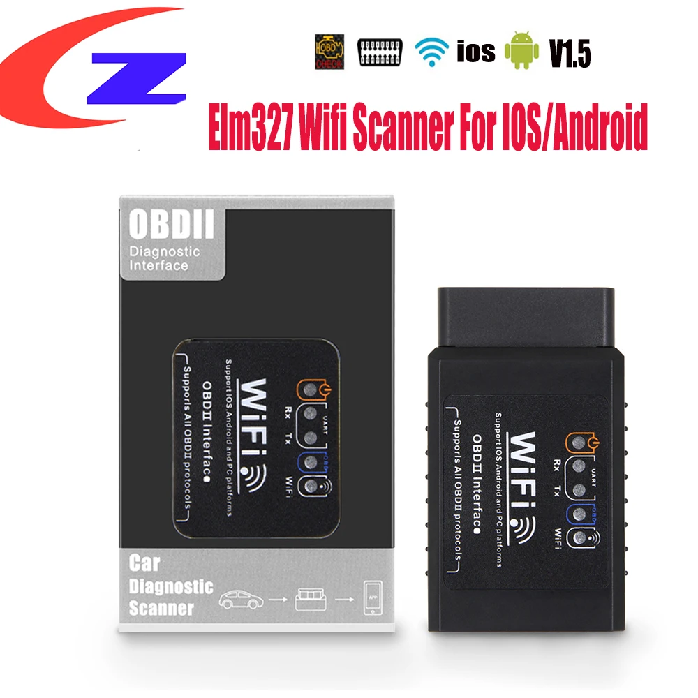 ELM 327 V1.5 OBD2 elm327 Wifi Scanner For IOS/Android elm327 wifi OBD OBD 2 Auto Car Diagnostic Tool ELM327 V1.5 WI-FI Scaner