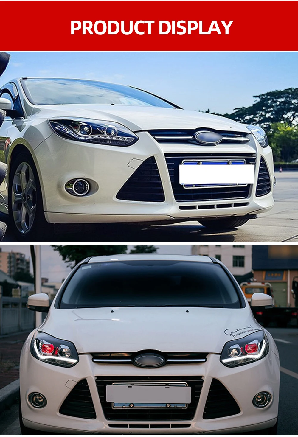 2 шт. светодиодный головной фонарь для Ford Focus 3 фары 2012 2013 Европа светодиодный направляющий свет drl H7 hid Биксеноновые двойные линзы ближнего света