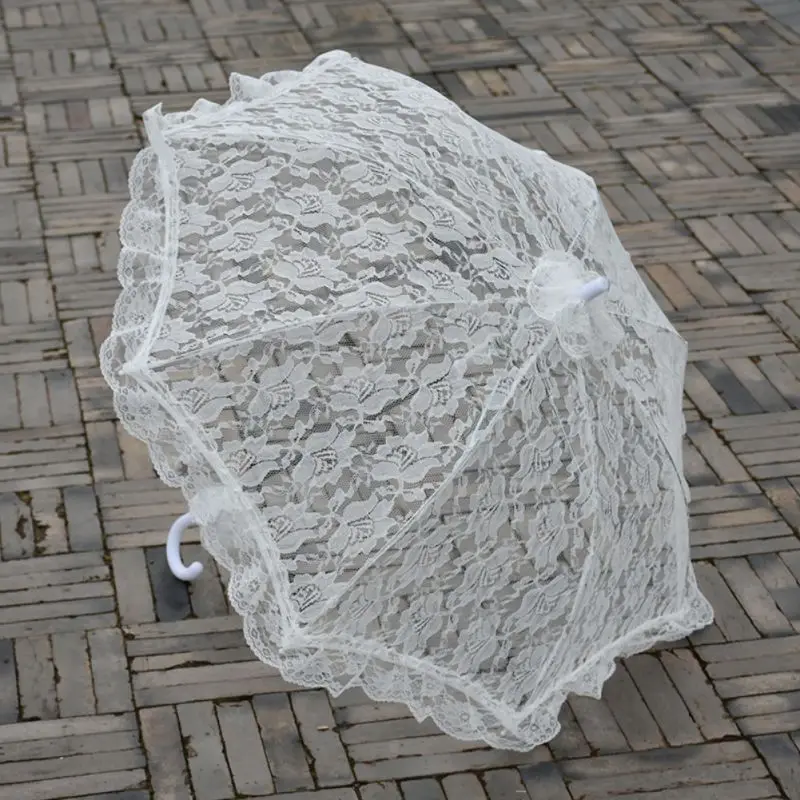 White Lace Wedding Bridal Umbrella Parasol Props Ladies Costume Fancy Dress Accessories | Дом и сад