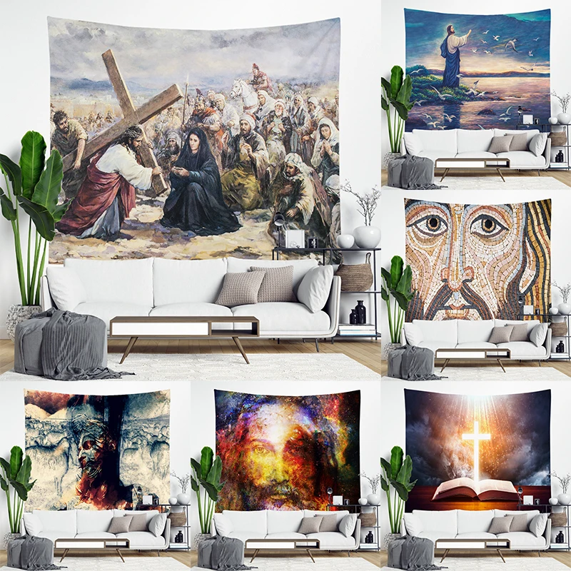 

Christian Church Tapestry Jesus Home Decor Wall Art Mural Drop Shipping Wall Cloth Christ Wall Tapestries