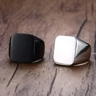 Однотонное черное крутое мужское кольцо с уплотнением, уникальные квадратные вечерние ювелирные изделия из нержавеющей стали, размер США