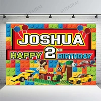 custom colorful building blocks photography background baby shower birthday party decorations backdrops for studio vinyl