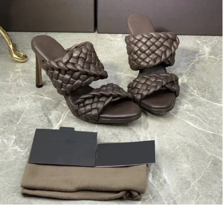 

Prowow Brand Women Woven Sandals Mules Open Toe High Heels Slippers Thin Heels Sexy Slippers Ladies Slip On Fashion Shoes Woman