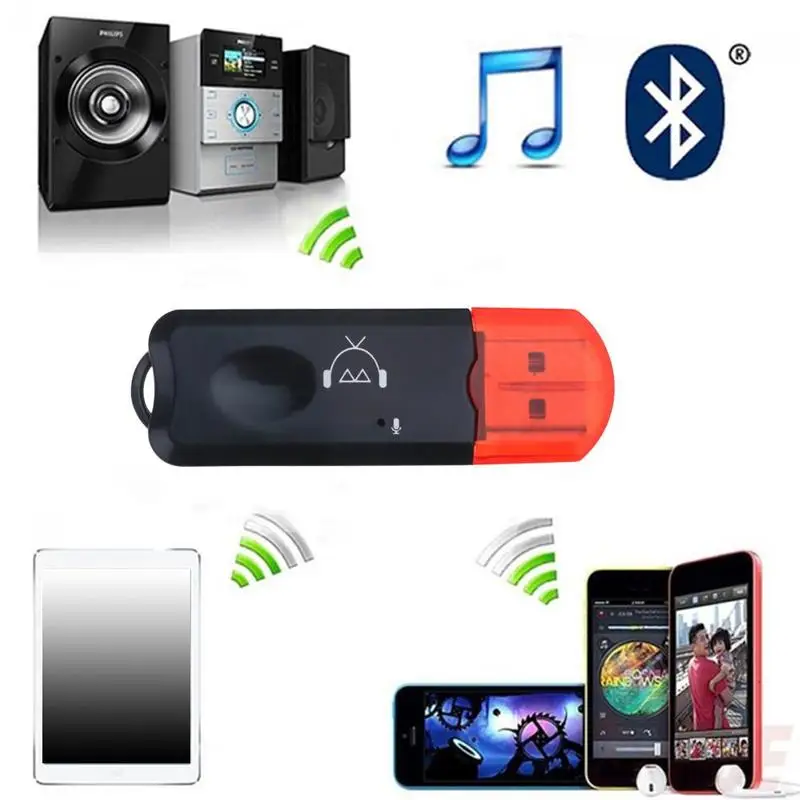 1 шт. USB AUX Bluetooth приемник беспроводной аудио адаптер стерео с микрофоном для