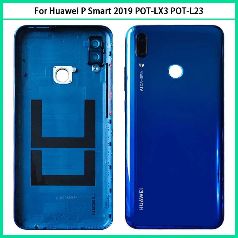 Для Huawei P Smart 2019 POT-LX3 POT-L23 POT-LX1 POT-L21 Задняя крышка батареи Корпус задней двери рамка
