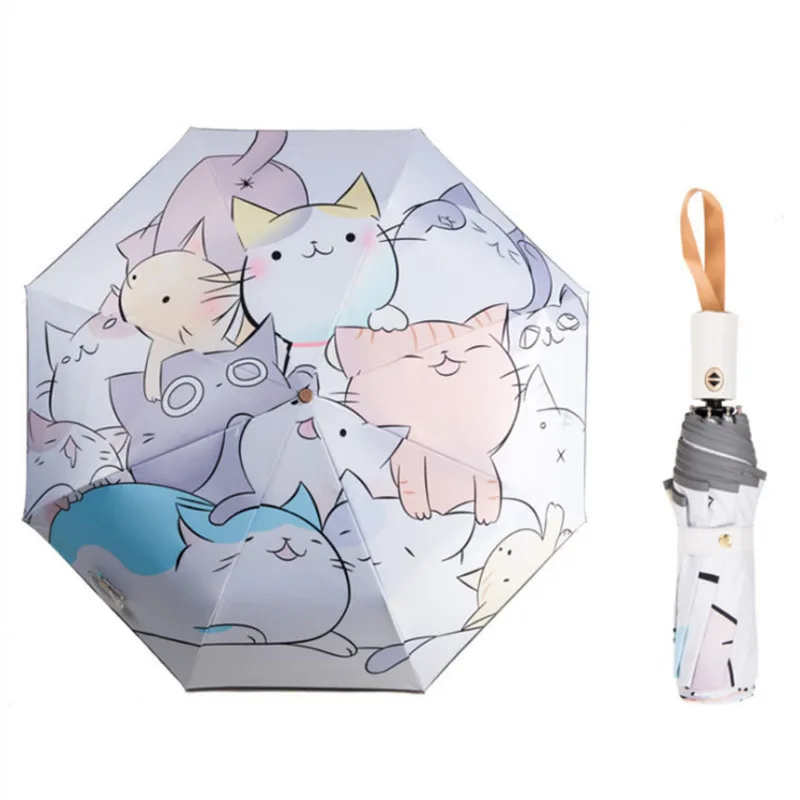 Cartoon Children Adult General Purpose Umbrella Creativity Sun Protection Automatic Folding Can Too Parasol | Дом и сад