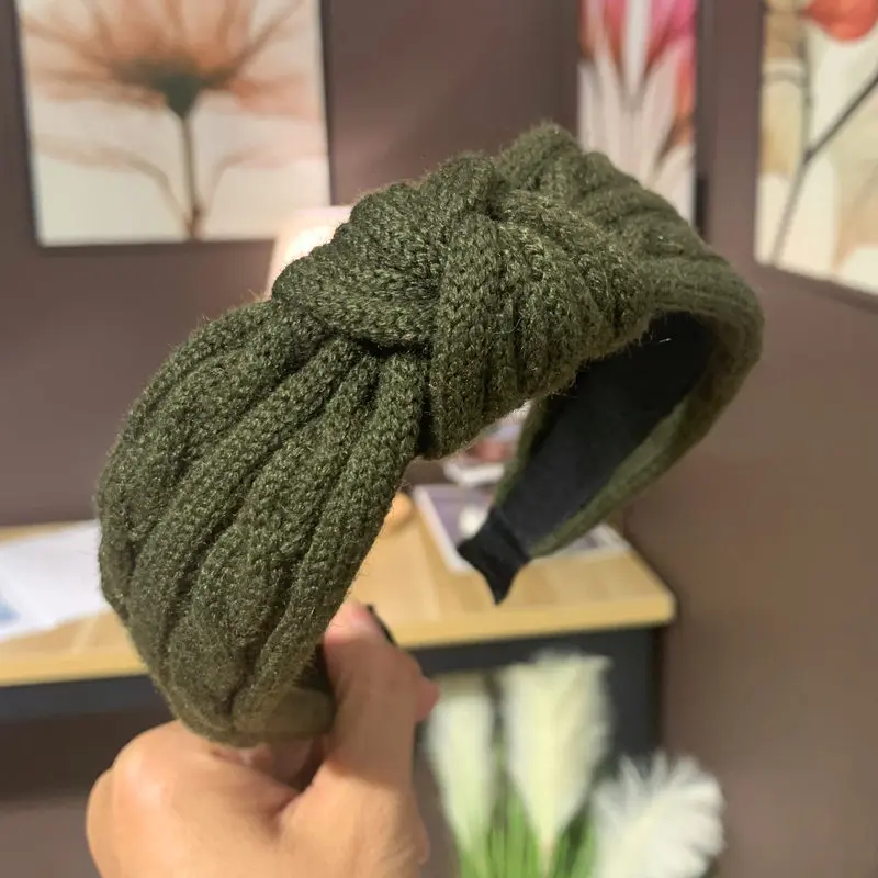 

Risyh New headband knitting wool knotted headband in autumn and winter female wide-brimmed hair pressure hair accessories hair