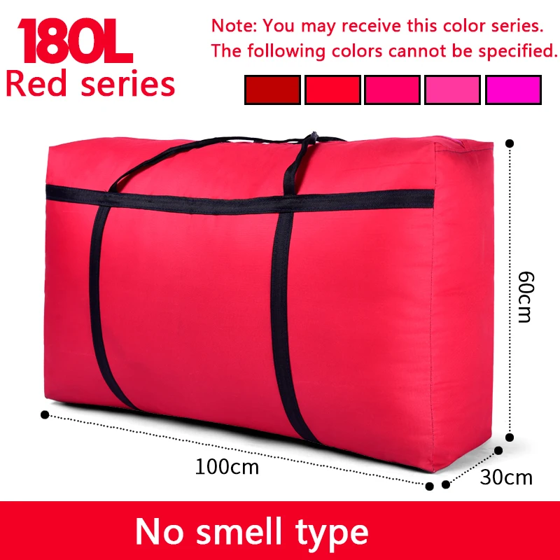 Red series 180L Большая Вместительная дорожная сумка для дома без запаха, ткань Оксфорд, тканая змеиная кожа, 150л, 180л, большая сумка для хранения, сумка для багажа, Холщовая Сумка - Цвет: Red series 180L