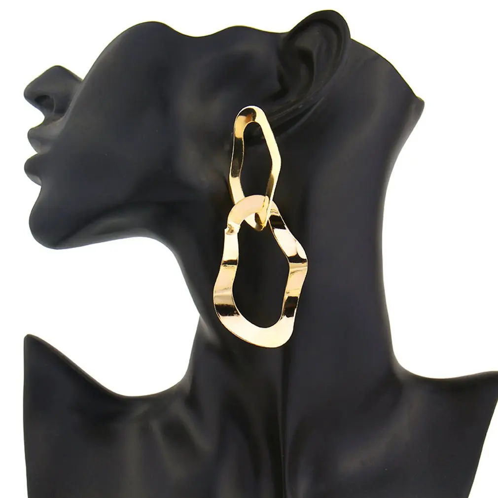 Новые женские длинные серьги из цинкового сплава геометрические неправильной