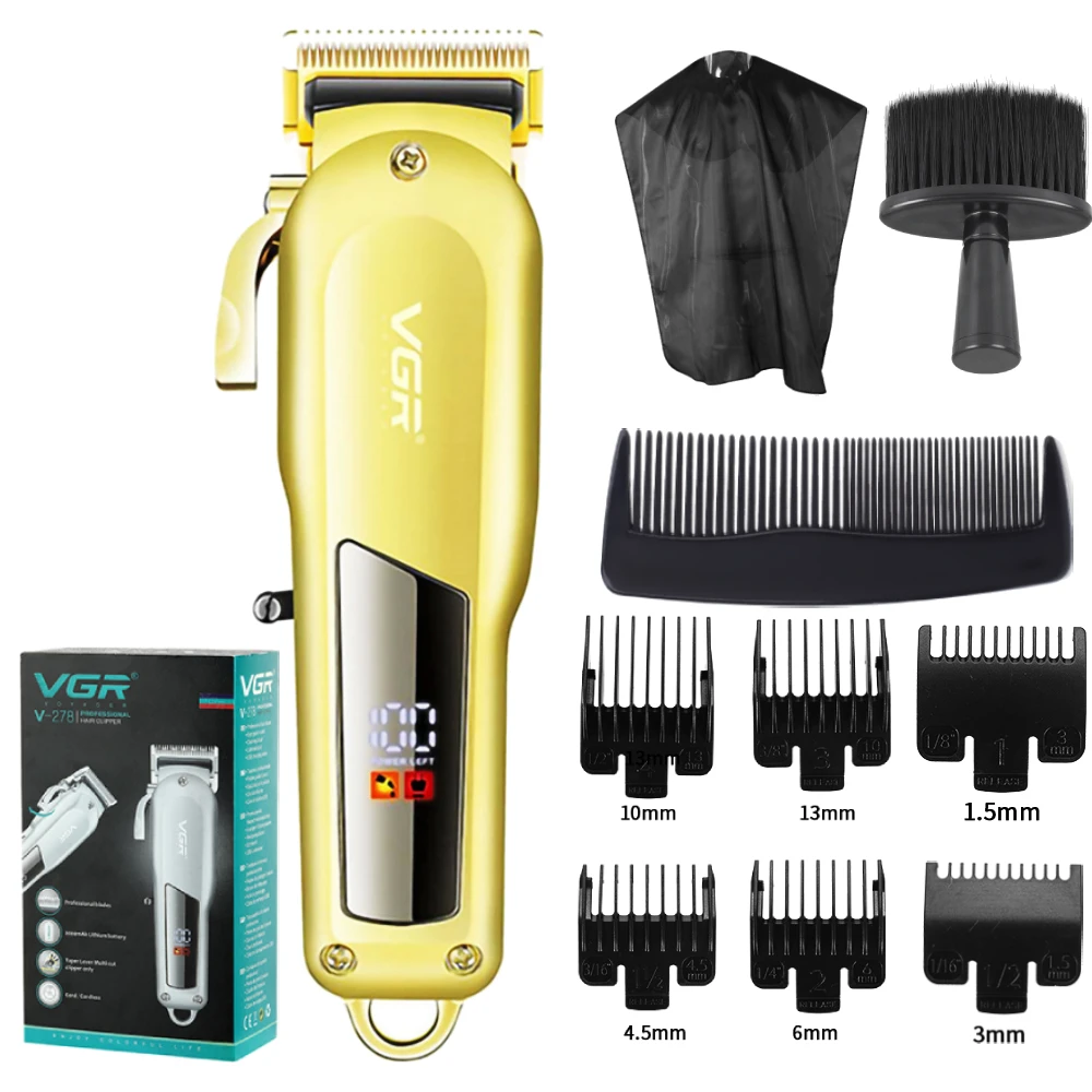 

VGR Electric Hair Clipper Professional Barber Clipper Trimmer Cordless Hair Cutting Machine Men Beard Trimmer Metal Hair Razor