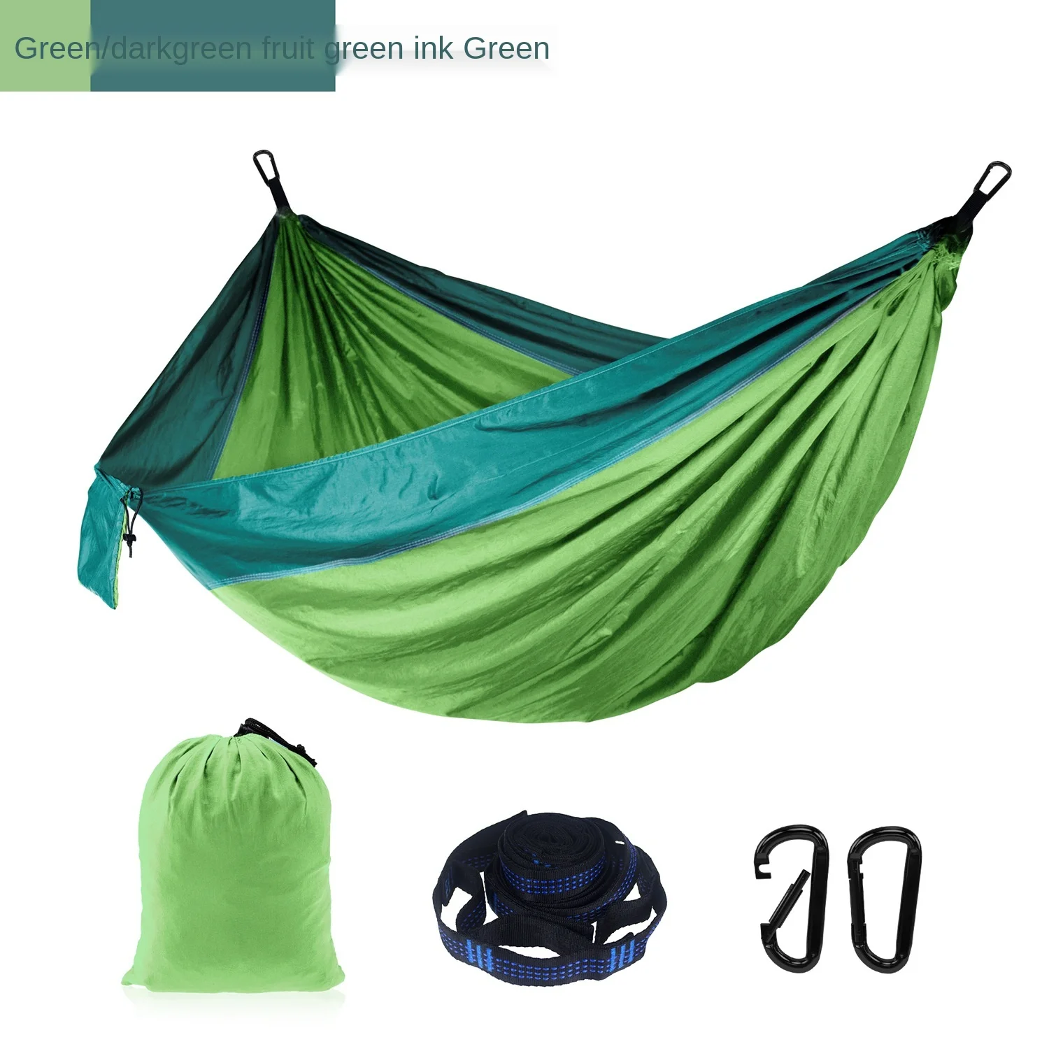 

Outdoor double nylon hammock with high strap widened