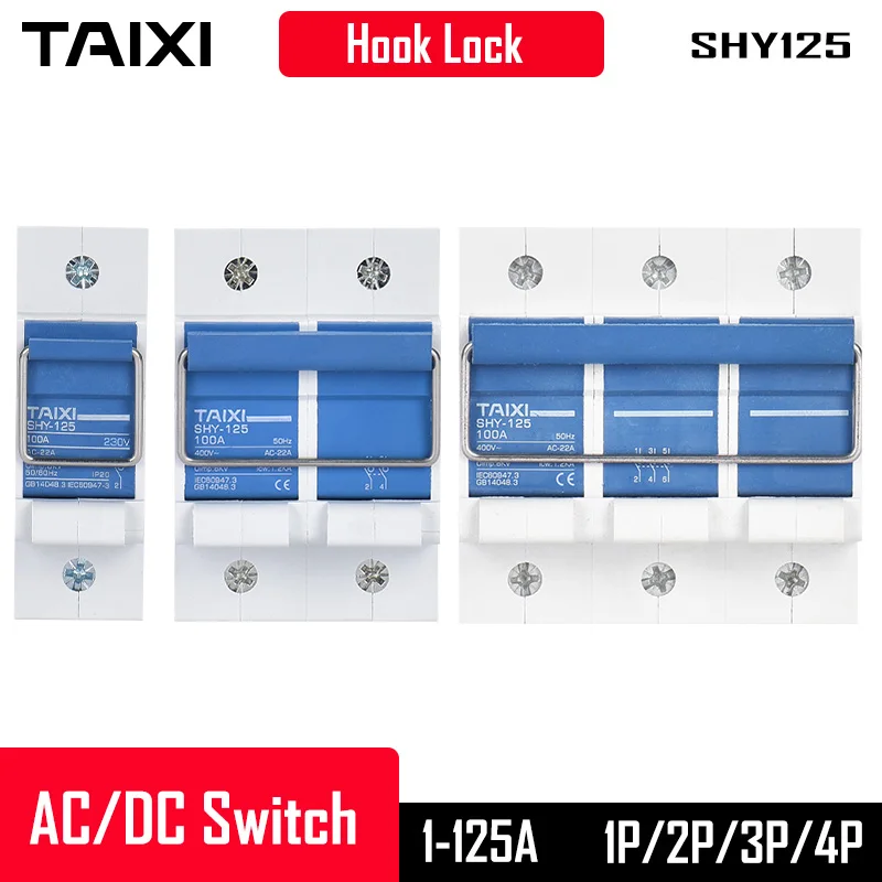 

Isolation Switch 1 2 3 4 Poles 63A 100A 125A Power Switch with Lock Meter Box Master Breaker AC 220V 380V Quickly Circuit Fuse