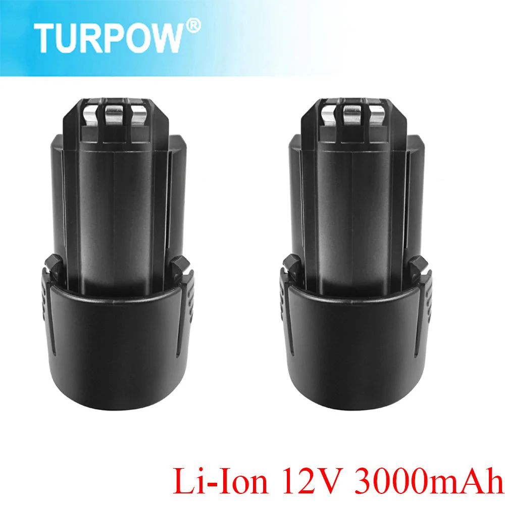 

Turpow 12V 3000mAh Li-Ion Rechargeable Battery For Bosch 12V cordless Electric Drill Battery BAT412 BAT412A BAT411A