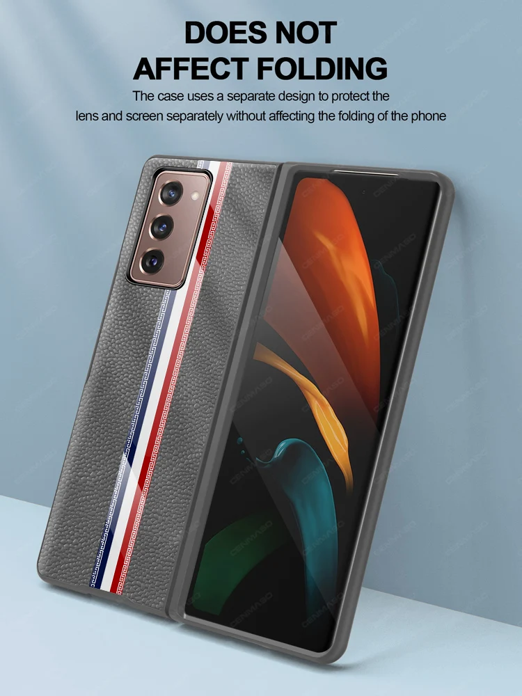 

For Samsung Galaxy Z Fold 2 Case Ebaicase Original Genuine Leather Case For Samsung Galaxy Z Fold 2 5G Shockproof Phone Case