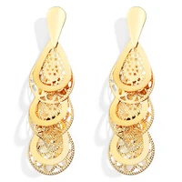 wybu fashion hollow out geer wheel pendant drop earrings jewelry geomatric bohemia style mutilater water drop dangle earing ear